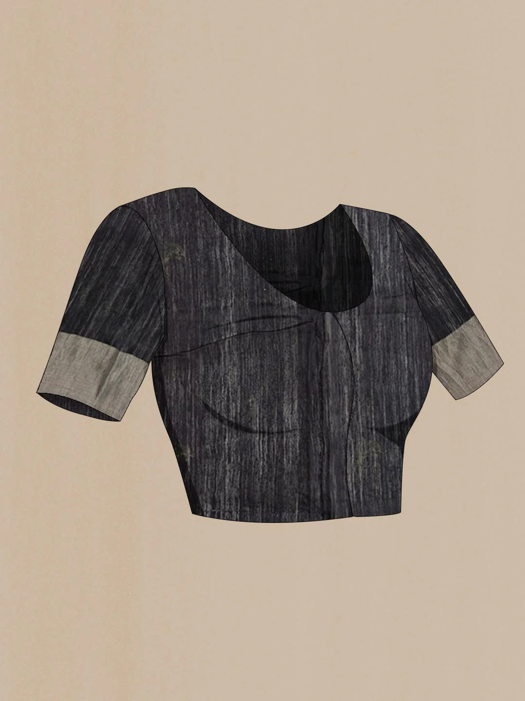 Black Tussar Silk Saree - Image 5