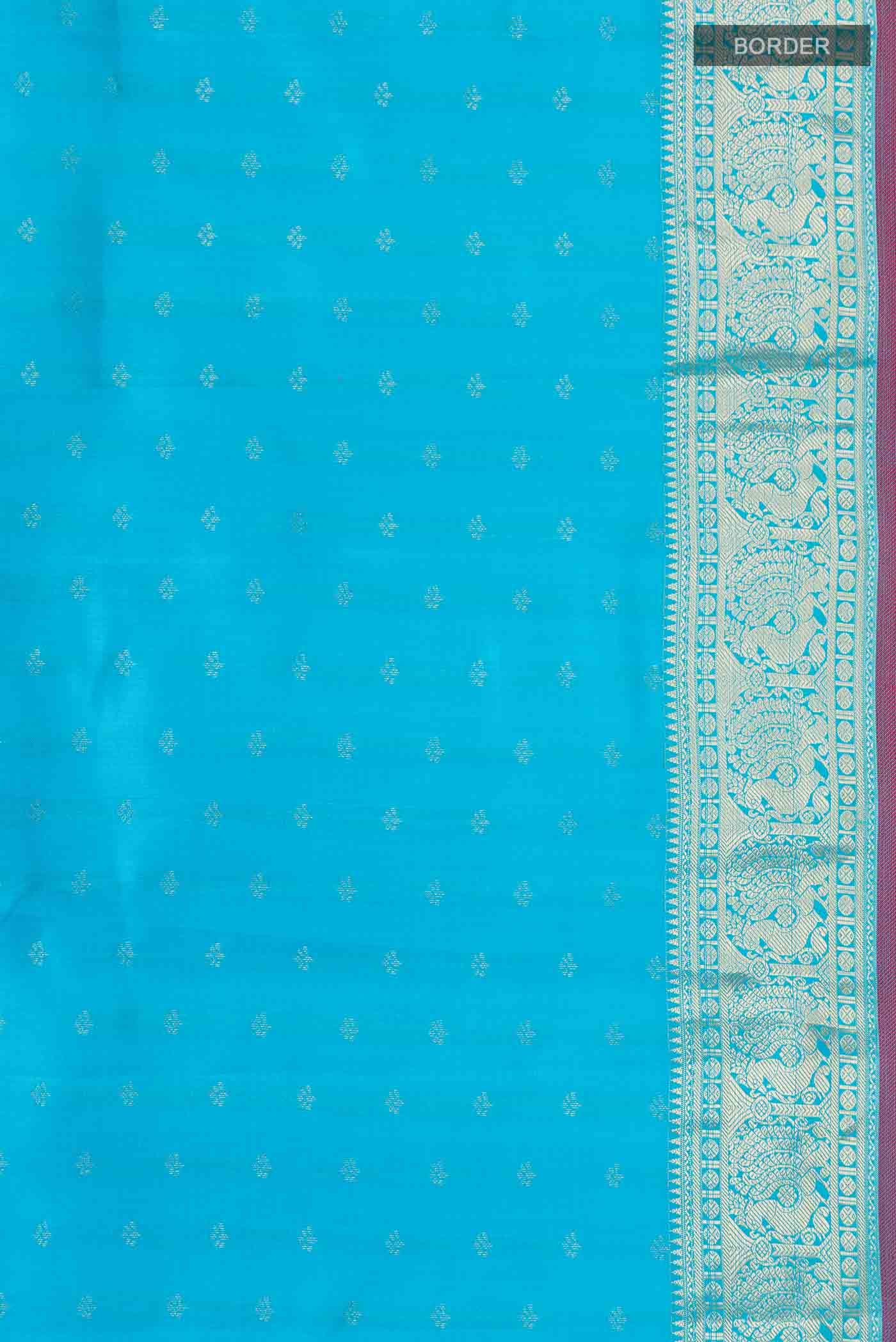 Blue Kanchipuram Silk Saree - Image 5