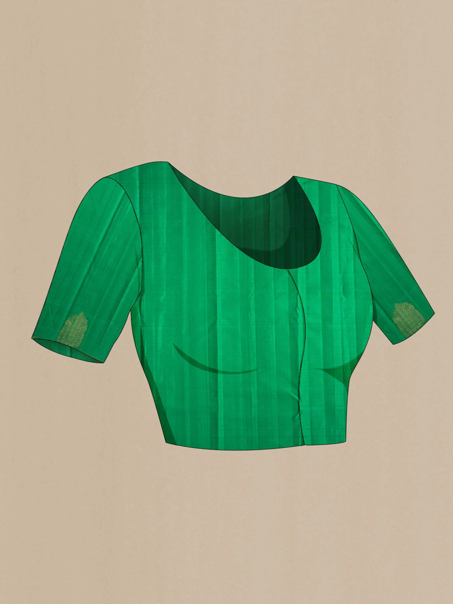 Blue with Green Dual Tone Kanjivaram Silk Saree - Image 6