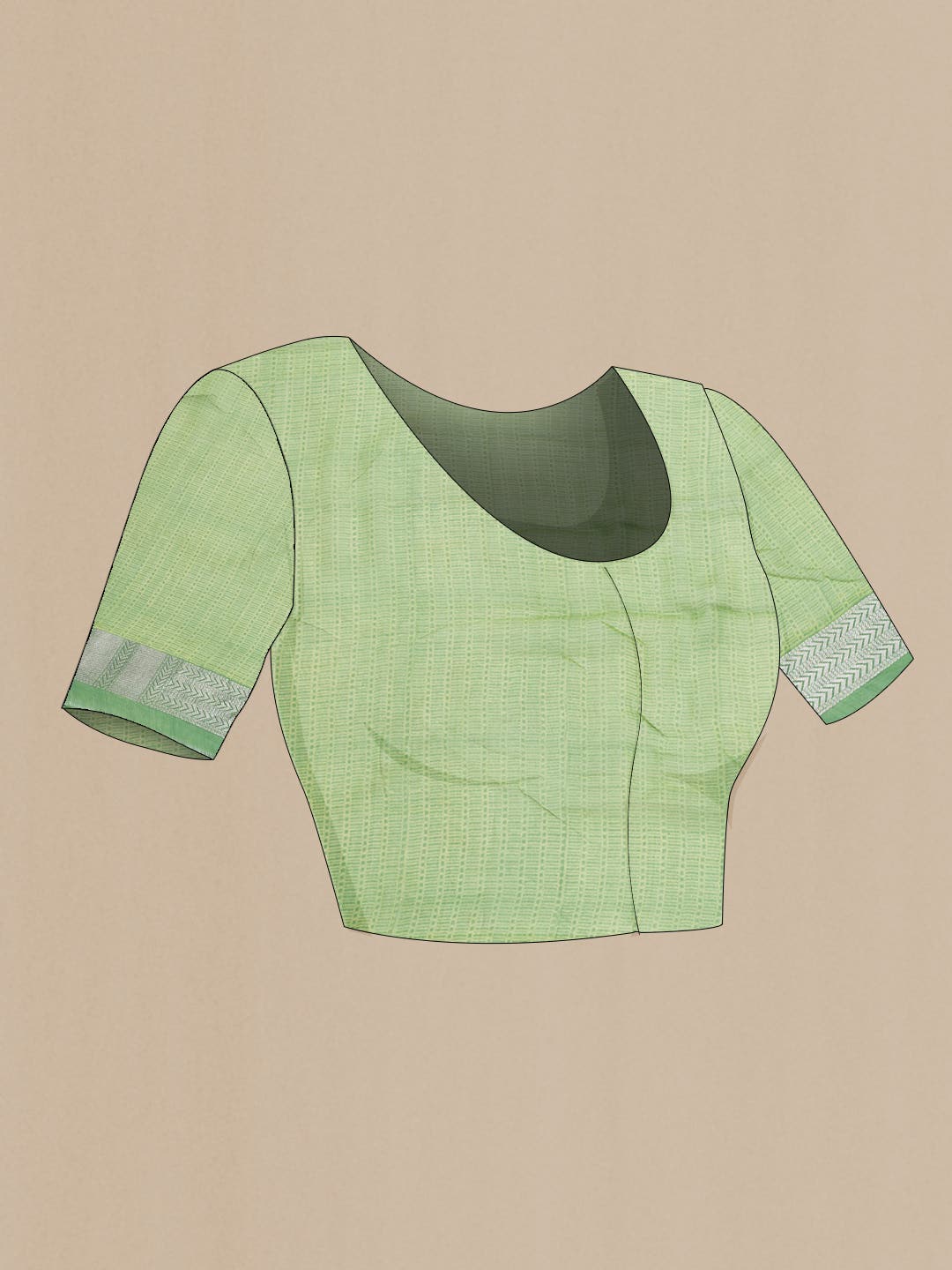 Green Dual Tone Banarasi Georgette Saree - Image 4