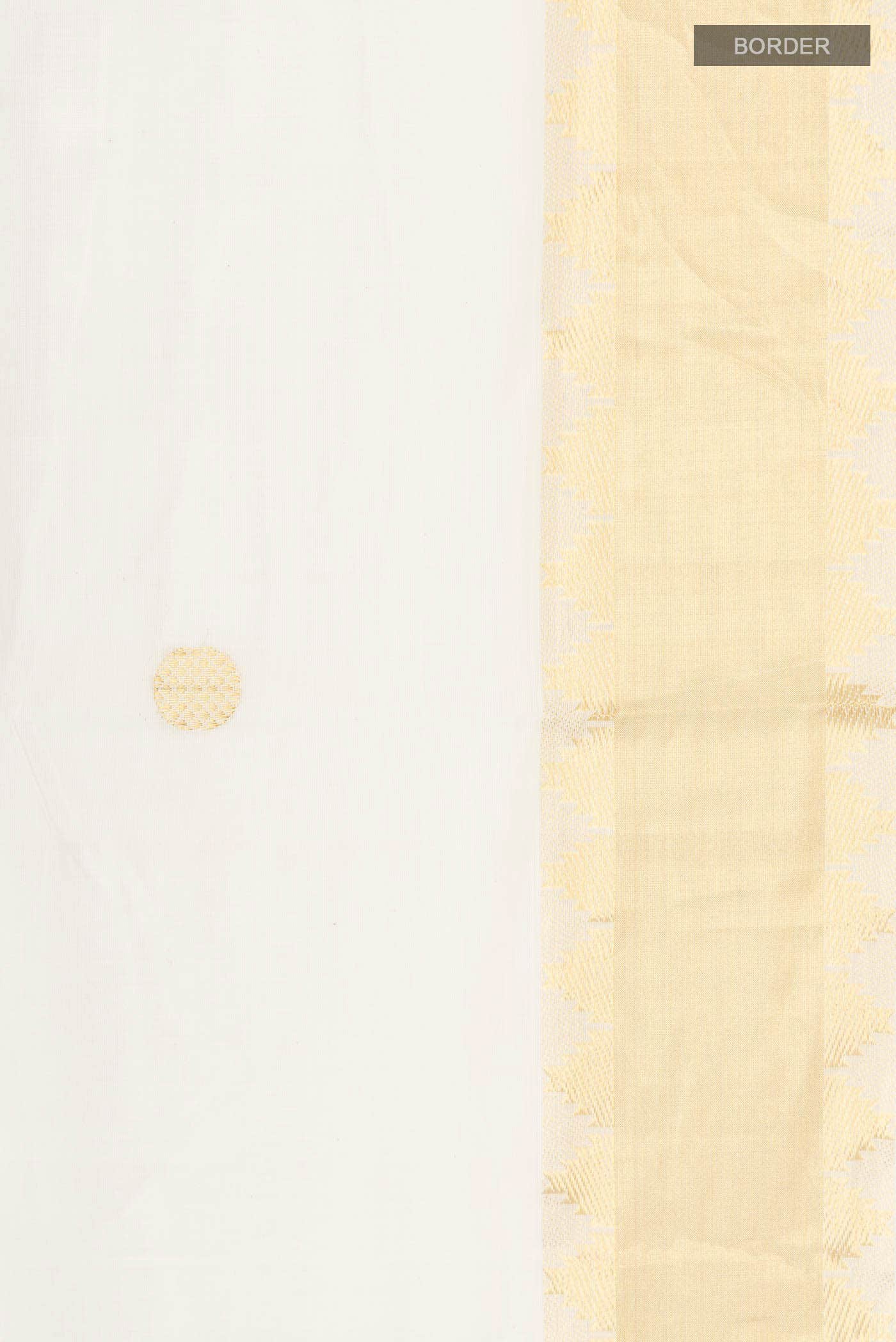 Off White Kerala Cotton Saree - Image 4