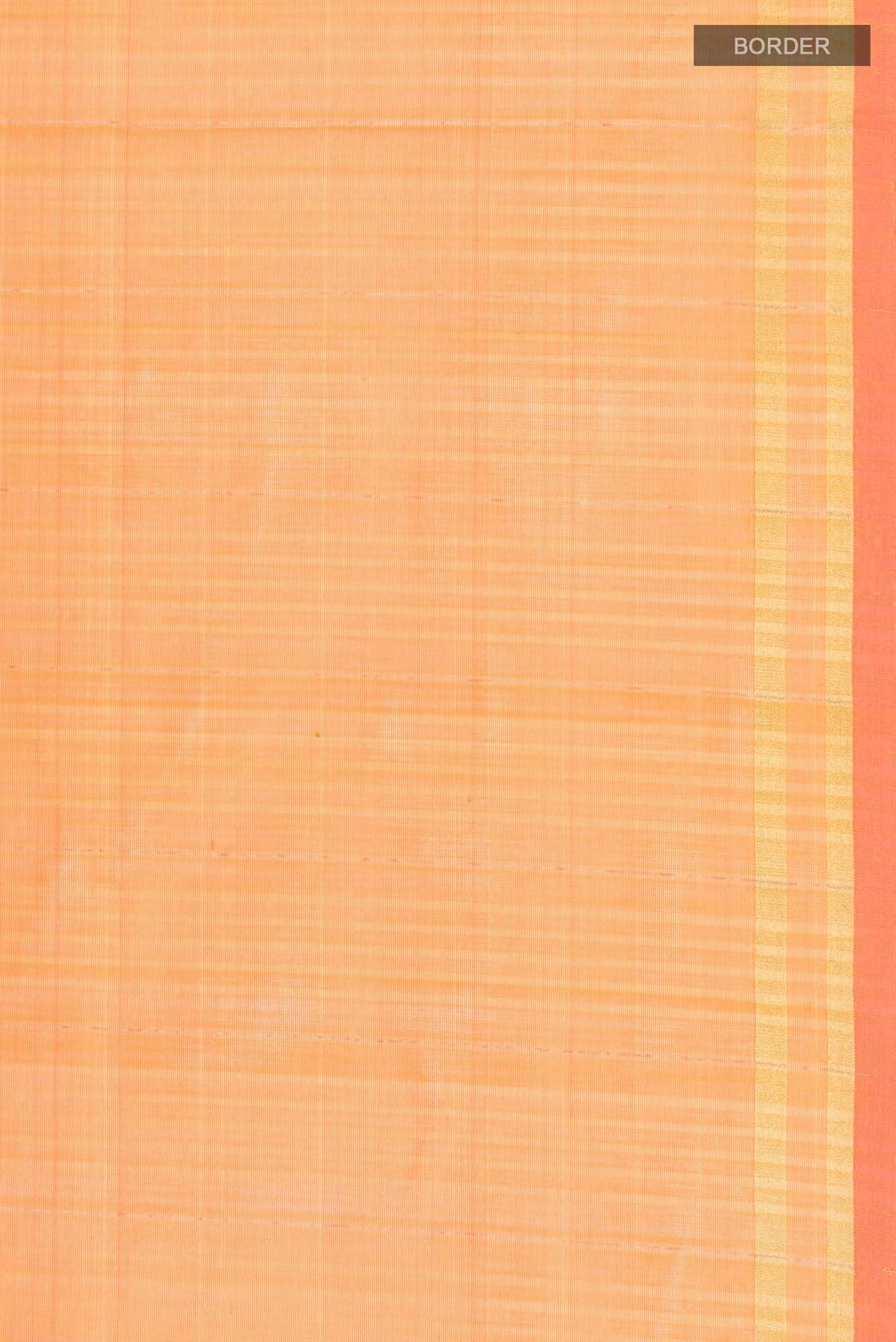 Orange Silk Cotton Saree - Image 4