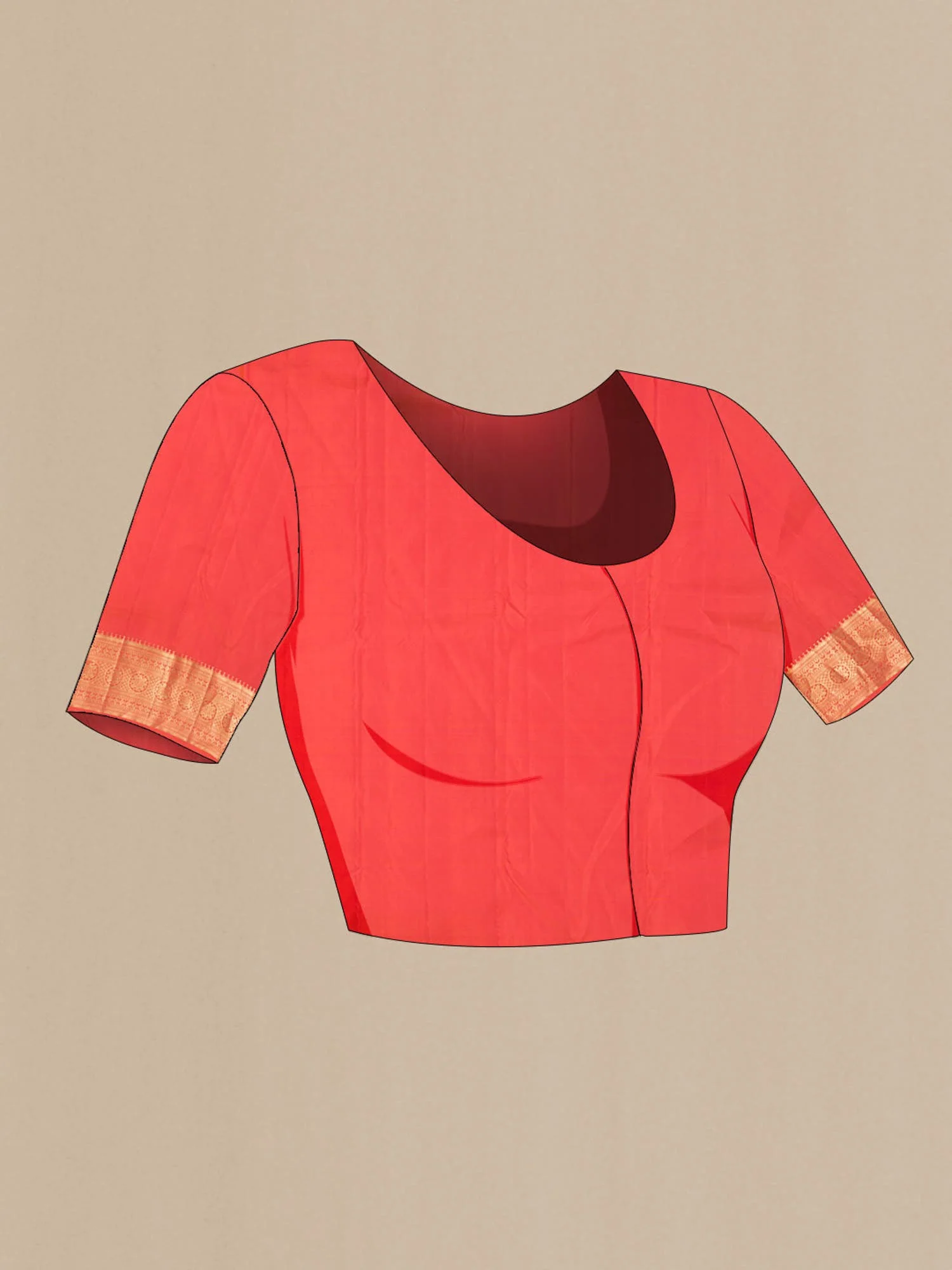 Tarangini-Orange Kanchipuram Silk Saree - Image 8
